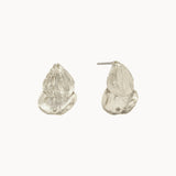 Silver Flower Petal Drop Earrings