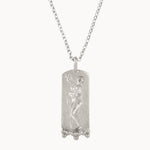 Silver Goddess Aphrodite Rectangle Pendant Necklace