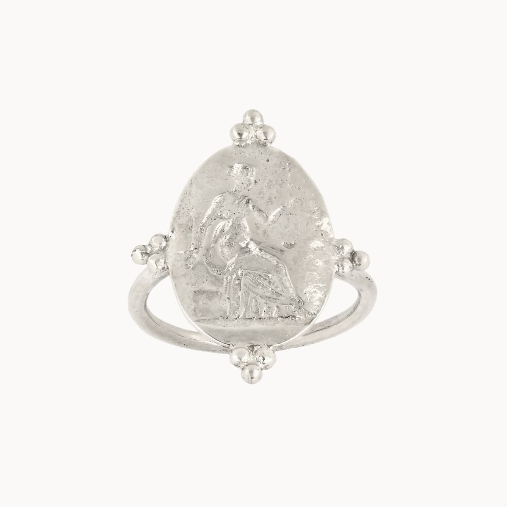 Silver Goddess Themis Ring