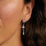 Silver & Gold Shooting Star Dangle Earrings