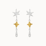 Silver & Gold Shooting Star Dangle Earrings