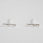 Silver Hammered Bar Earrings