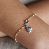 Silver Hand Formed Heart Bracelet