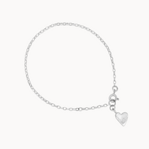 Silver Hand Formed Heart Bracelet