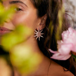 Silver Large Sun Earrings