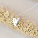 Silver Personalised Handformed Heart Pendant Necklace