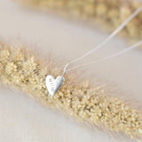 Silver Personalised Handformed Heart Pendant Necklace