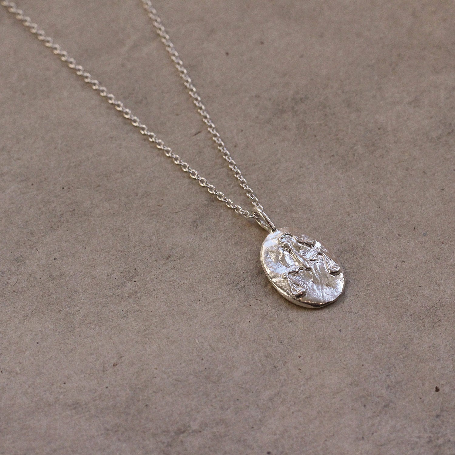 Silver Personalised Libra Necklace