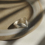 Silver Pointed Organic Crescent Ring