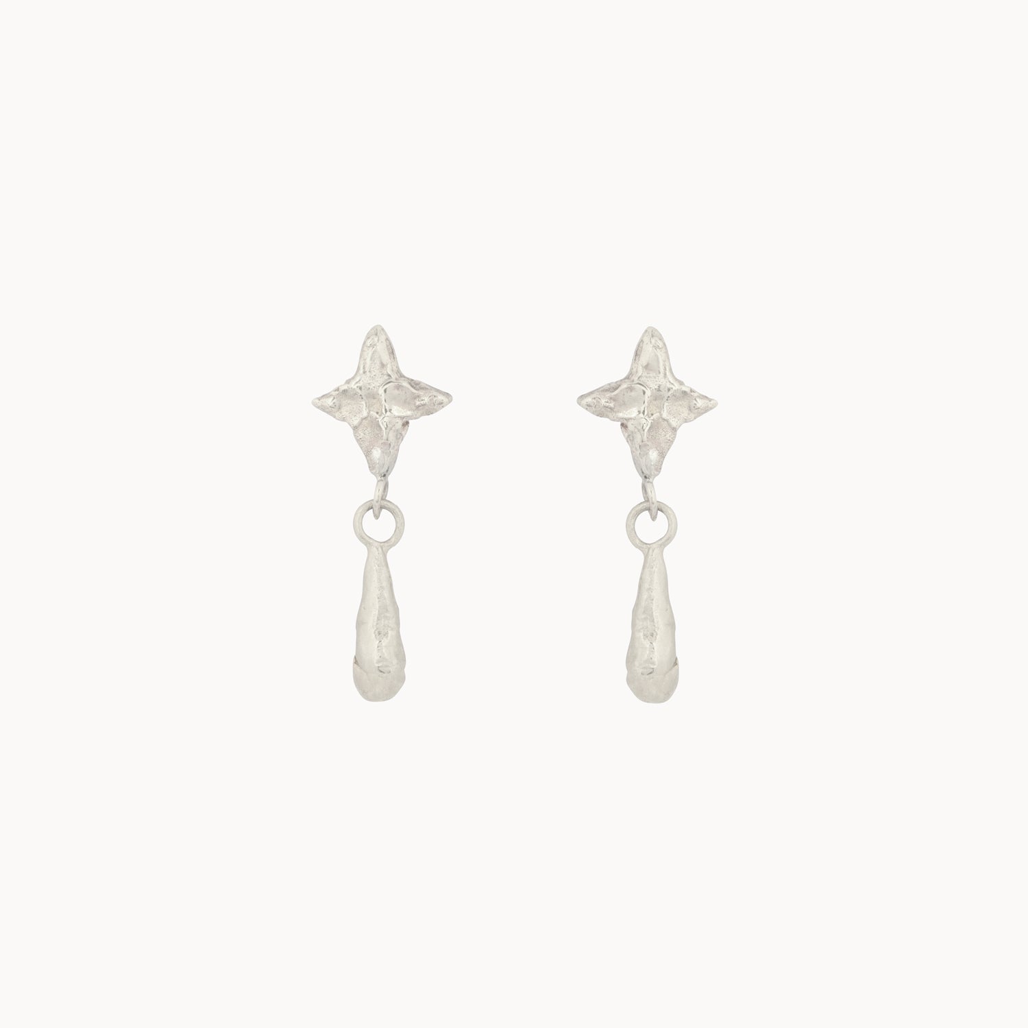 Silver Star Dangle Earrings