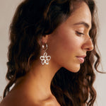 Silver Statement Flower Hoops