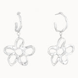 Silver Statement Flower Hoops