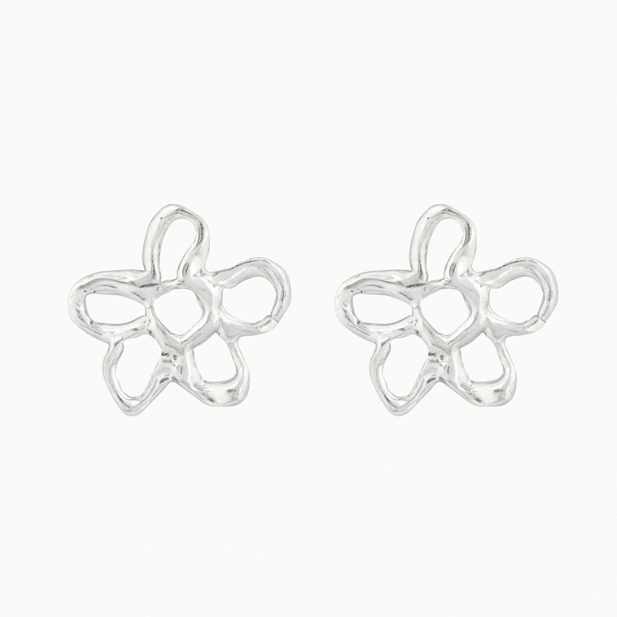 Silver Statement Flower Studs