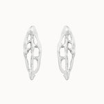 Silver Statement Freeform Leaf Studs