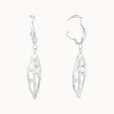 Silver Statement Leaf Hoops