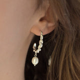 Silver Statement Revolution Pearl Drop Hoop Earrings