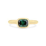 Solitaire Green Sapphire East to West Engagement Ring