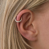 Silver Eclipse Cartilage Helix Hoop Earrings
