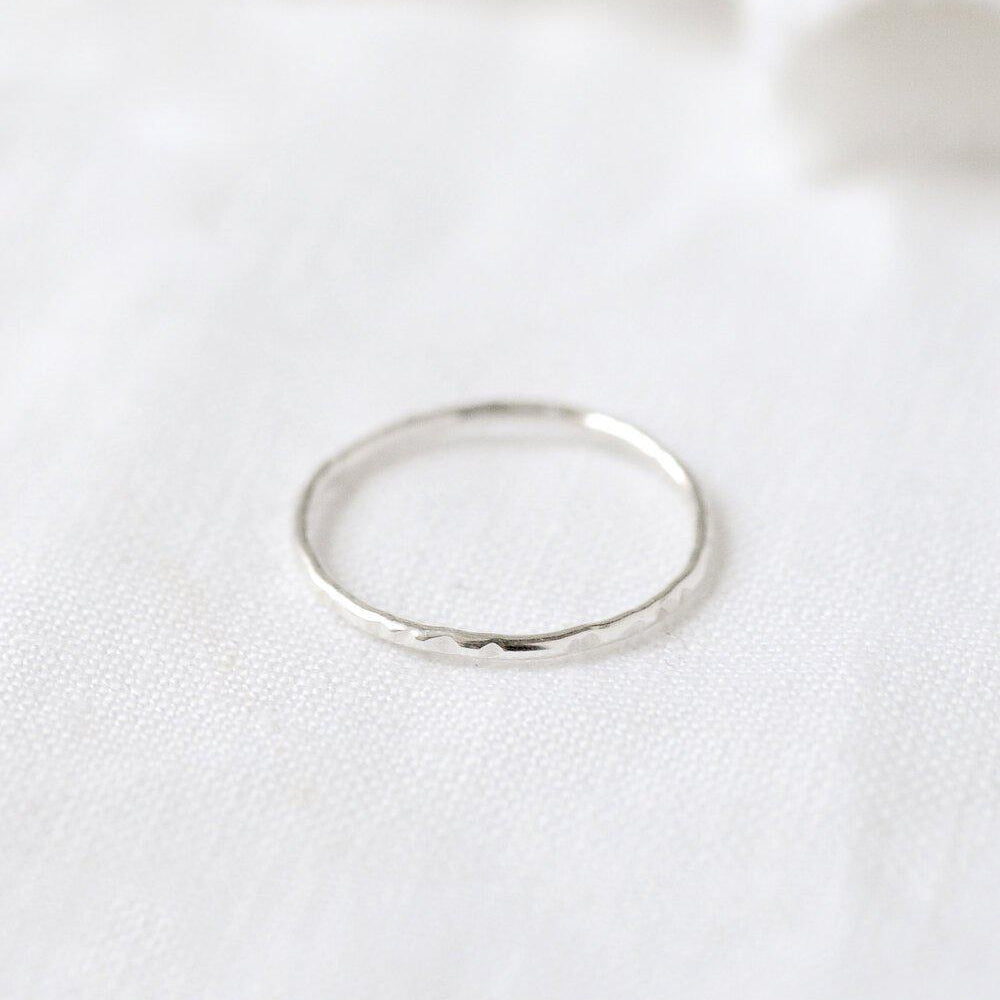 Silver Hammered Stacking Ring