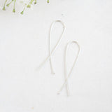 Silver Long Twist Earrings