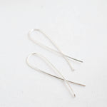 Silver Long Twist Earrings