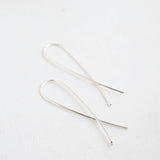 Silver Long Twist Earrings