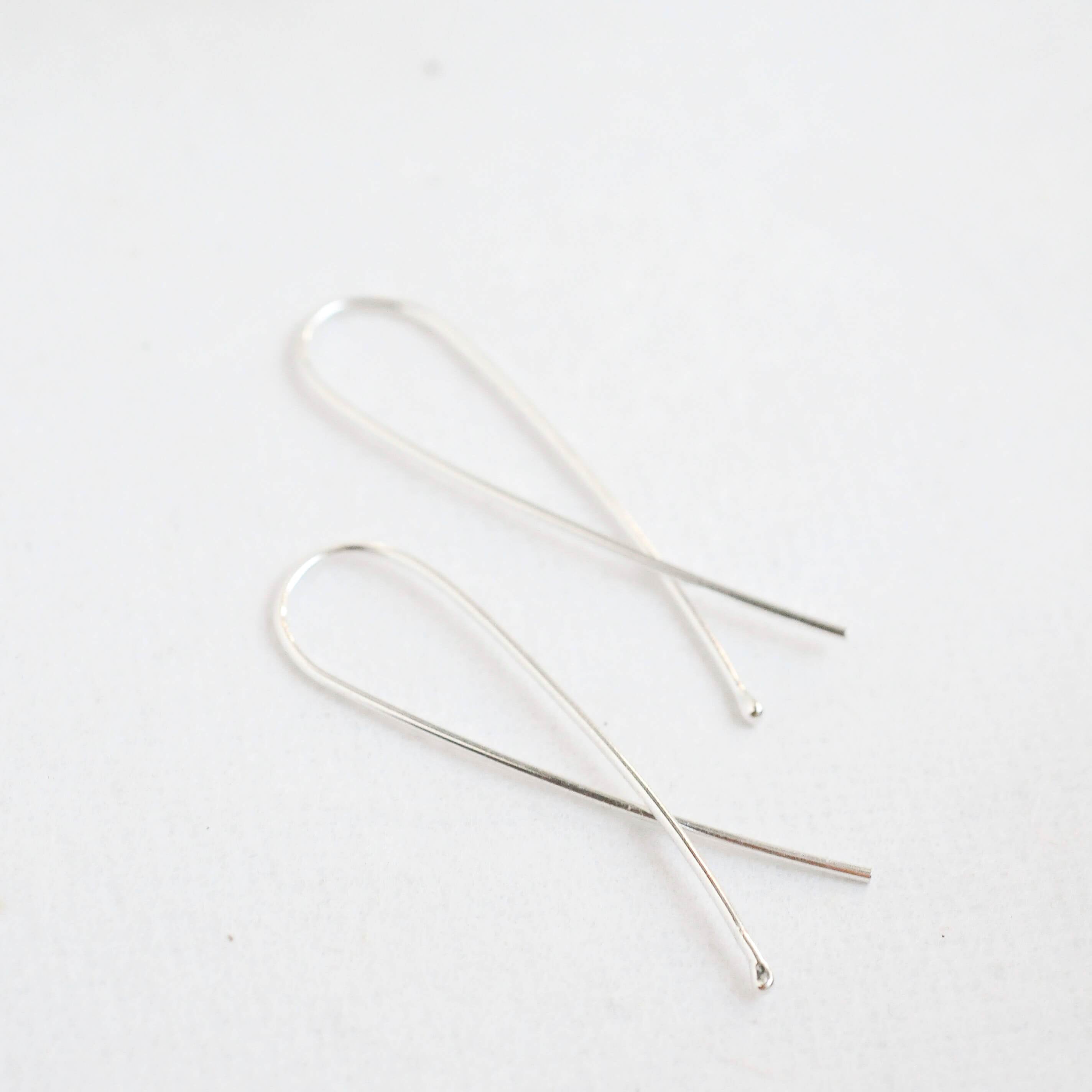 Silver Long Twist Earrings