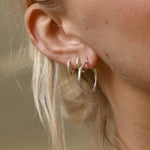 Silver Medium Organic Hoop Earrings
