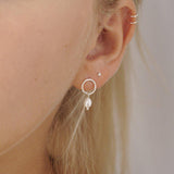 Silver Minimal Pearl Studs