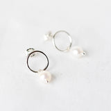 Silver Minimal Pearl Studs