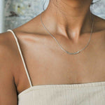 Silver Wave Curve Pendant Necklace