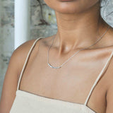 Silver Wave Curve Pendant Necklace