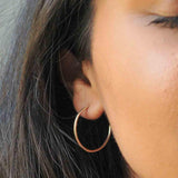 Solid Gold Sensitive Ears Medium Delicate Hoop Earrings